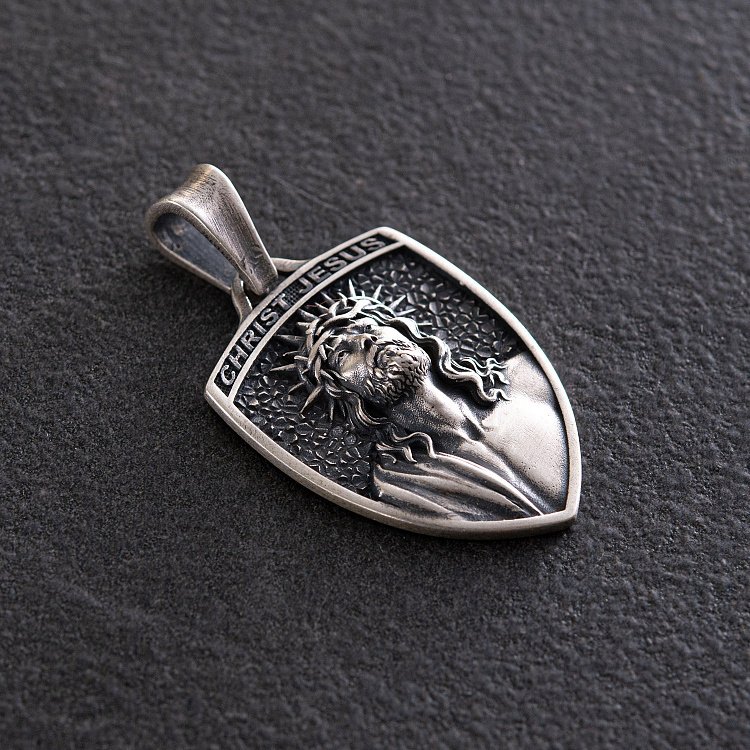 Срібний кулон "Ісус Христос у терновому вінці" 133175 від ювелірного магазину Онікс - 6