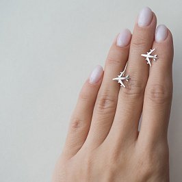 Срібні сережки-пусети "Літачок" 122556