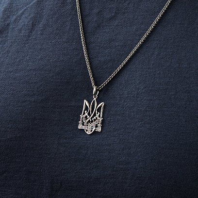 Підвіска "Тризуб із шаблями" у сріблі 133164 №7