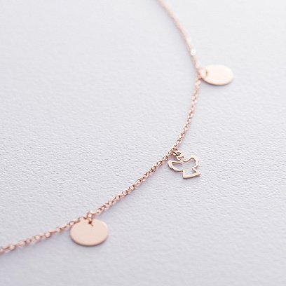 Золоте кольє "Монетки і янголята" кол01590 №3