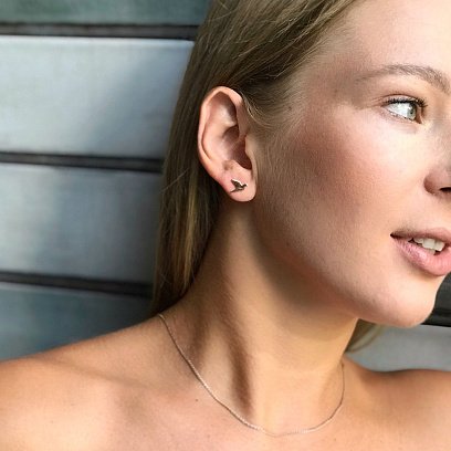 Золоті сережки-пусети "Літаючі пташки" с06310 №7