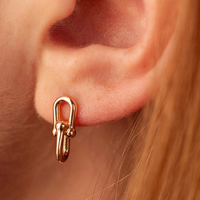 Золоті сережки - пусети "Фантазія" с08087 №2