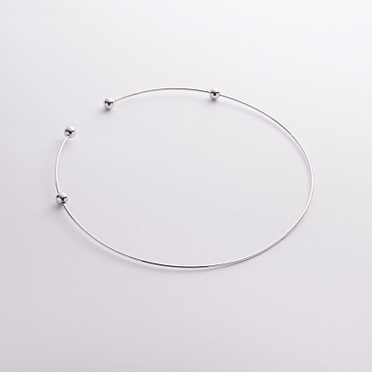 Колье - чокер "Emilia" (белое золото) с шариками кол02616 №2