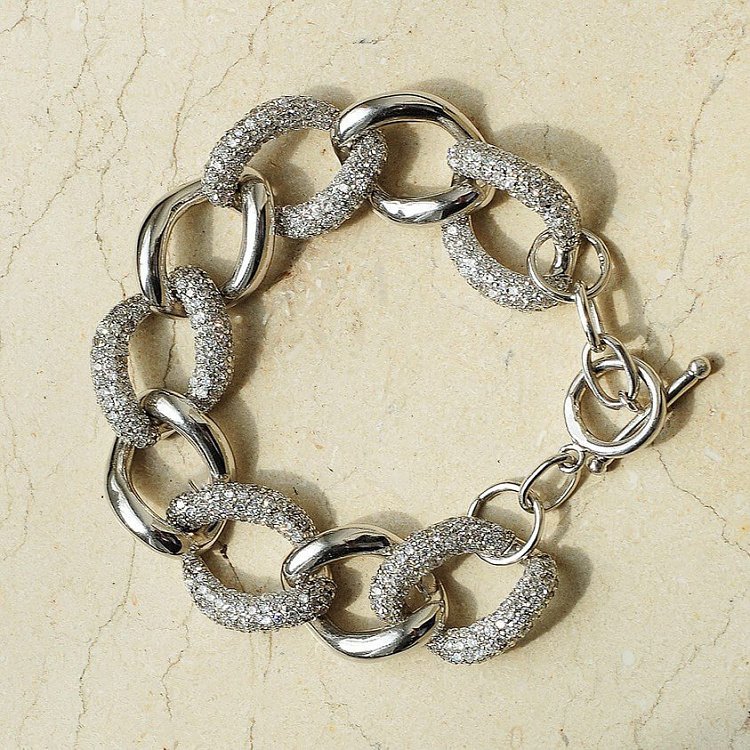 Серебряный женский браслет с фианитами 14554 от ювелирного магазина Оникс - 3