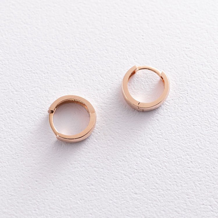 Серьги - кольца в красном золоте с07101 от ювелирного магазина Оникс - 2