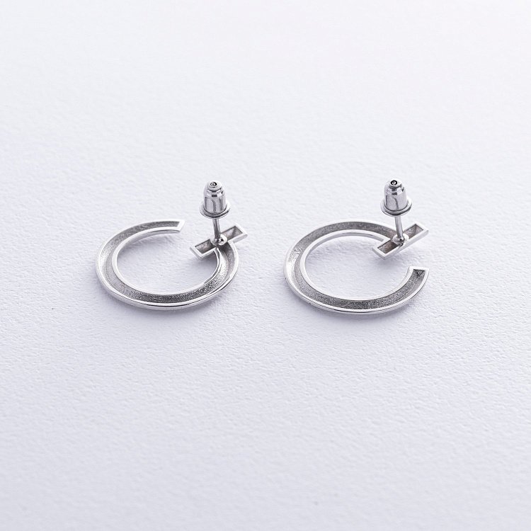 Серьги - пусеты "Evelyn" в серебре 7102 от ювелирного магазина Оникс - 3