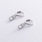 Сережки - кільця з діамантами (біле золото) 335111121 от ювелирного магазина Оникс - 2