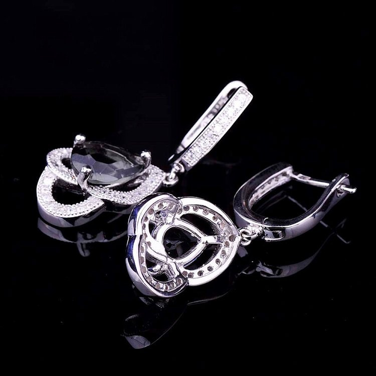 Срібні сережки (фіаніт, шпінель) с027 від ювелірного магазину Онікс - 1