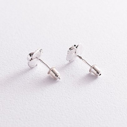 Срібні сережки - пусети "Троянди" 121953 №3