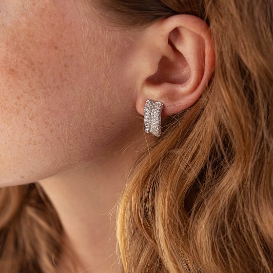 Сережки в білому золоті з діамантами с720 №4