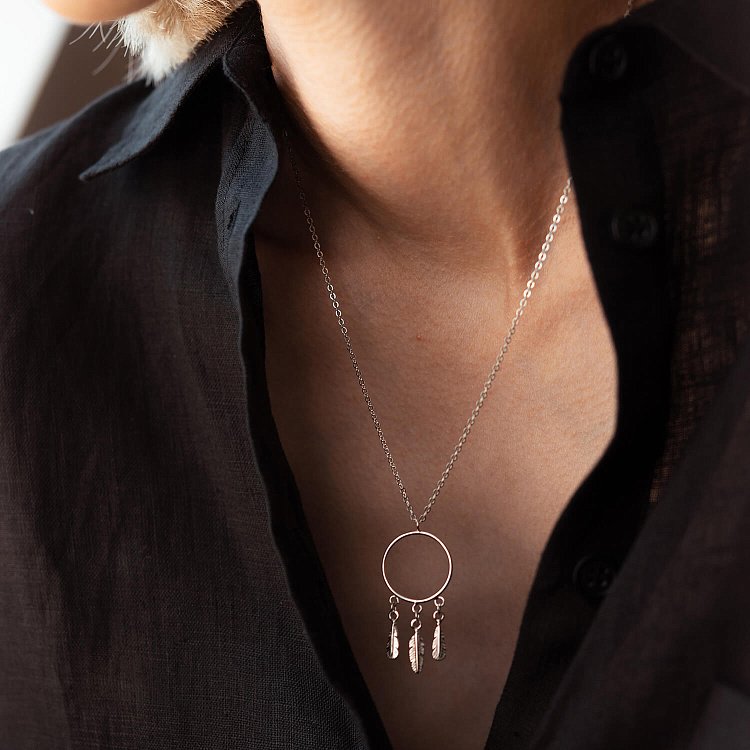 Серебряное колье "Ловец снов" 18835 от ювелирного магазина Оникс - 6