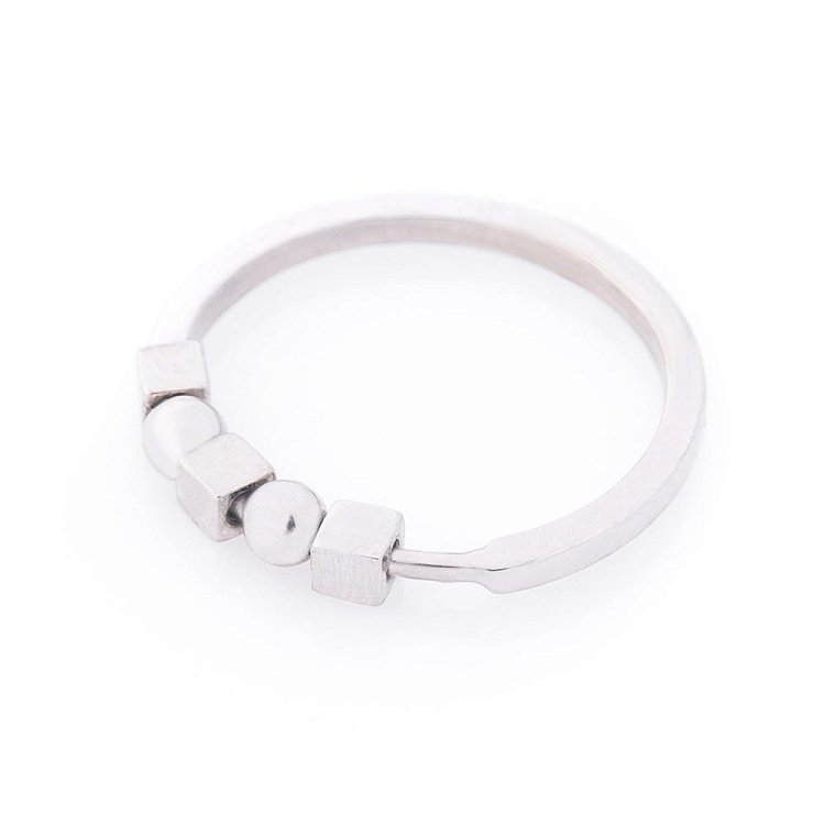 Серебряное кольцо "Кубизм" 112146 от ювелирного магазина Оникс - 3