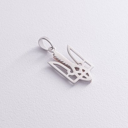 Срібний кулон "Герб України - Тризуб. Колосок пшениці" 1044 №3