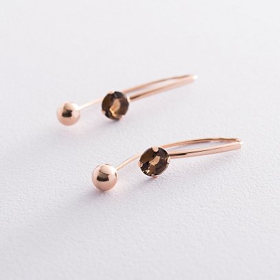 Золотые серьги "Вдохновение" (фианиты) с06710