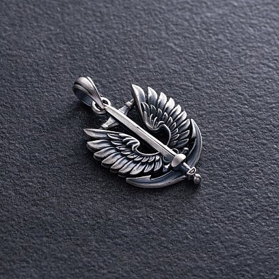 Серебряный кулон "Защитник Украины" 1279 №3