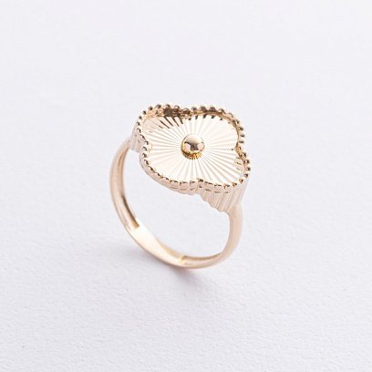 Кольцо "Клевер" в желтом золоте к08207 №4