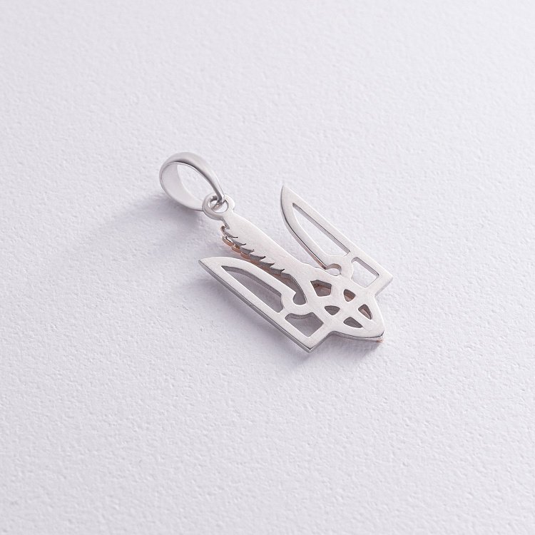 Срібний кулон "Герб України - Тризуб. Колосок пшениці" 1044 від ювелірного магазину Онікс - 2