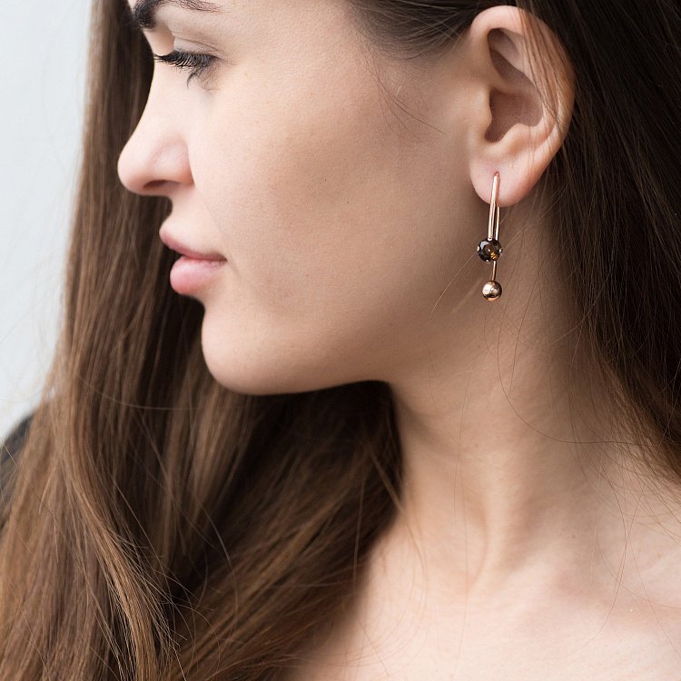 Золоті сережки "Натхнення" (фіантіти) с06710 від ювелірного магазину Онікс - 2