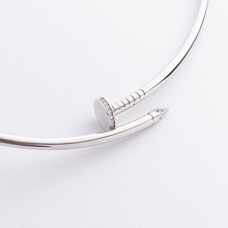 Колье "Гвоздь" в белом золоте (фианиты) кол02531 от ювелирного магазина Оникс - 2