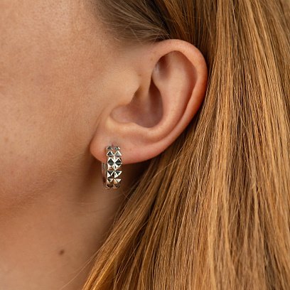 Сережки - кільця "Monica" у білому золоті с08854 №4