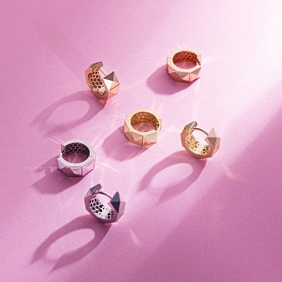 Сережки - кільця "Luisa" у жовтому золоті с09158 №6