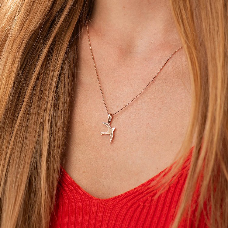 Золотий кулон "Ластівка" п03022 від ювелірного магазину Онікс - 1