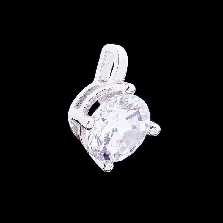 Срібна підвіска з фіанітом 132237 від ювелірного магазину Онікс - 1