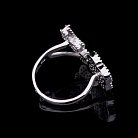 Серебряное кольцо "Бабочка и клевер" с перламутром и  фианитами 111773 от ювелирного магазина Оникс - 1