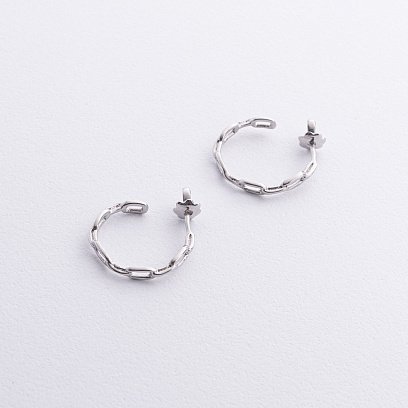 Серебряные серьги - пусеты "Цепочка" 902-01346 №3