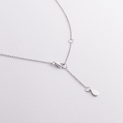 Золотое колье "Сердечко" (бриллианты, рубин) колб0159lg №3