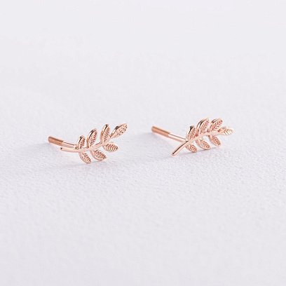 Золоті сережки - пусети "Гілочки" с07003