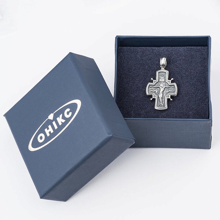 Православный крест "Распятие. Введение во Храм Пресвятой Богородицы" 13510 - 2 Православный крест "Распятие. Введение во Храм Пресвятой Богородицы" 13510 от ювелирного магазина Оникс - 2