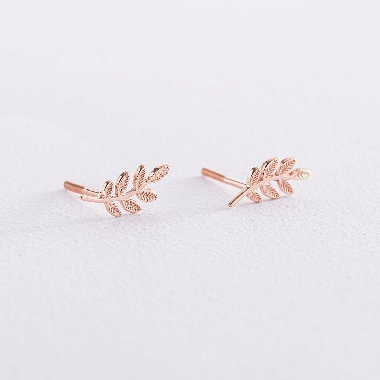 Золоті сережки - пусети "Гілочки" с07003 від ювелірного магазину Онікс