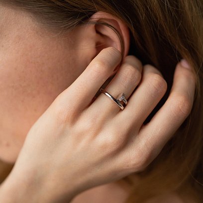 Кольцо "Гвоздь" с бриллиантами (белое золото) кб0475м №2