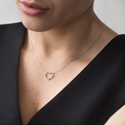 Золоте кольє "Серце" (фіаніт) кол01605 №2