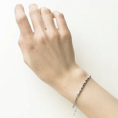 Серебряный браслет с шариками 141258 №8