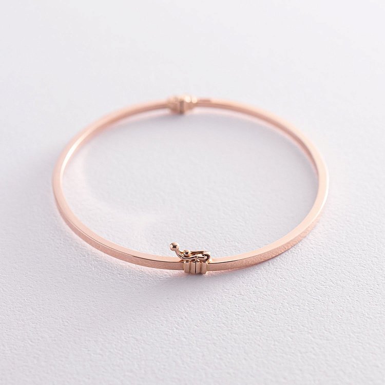 Жесткий браслет из красного золота б03736 от ювелирного магазина Оникс - 8