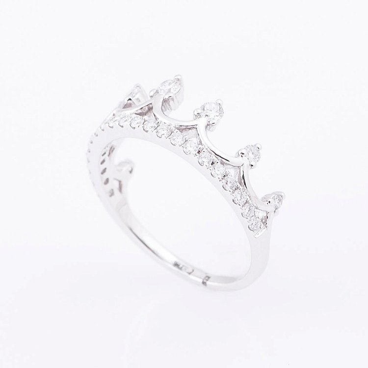 Золота каблучка "Корона" з діамантами кб0075са від ювелірного магазину Онікс - 2