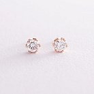 Золоті сережки-пусети з діамантами сб0398 от ювелирного магазина Оникс - 2