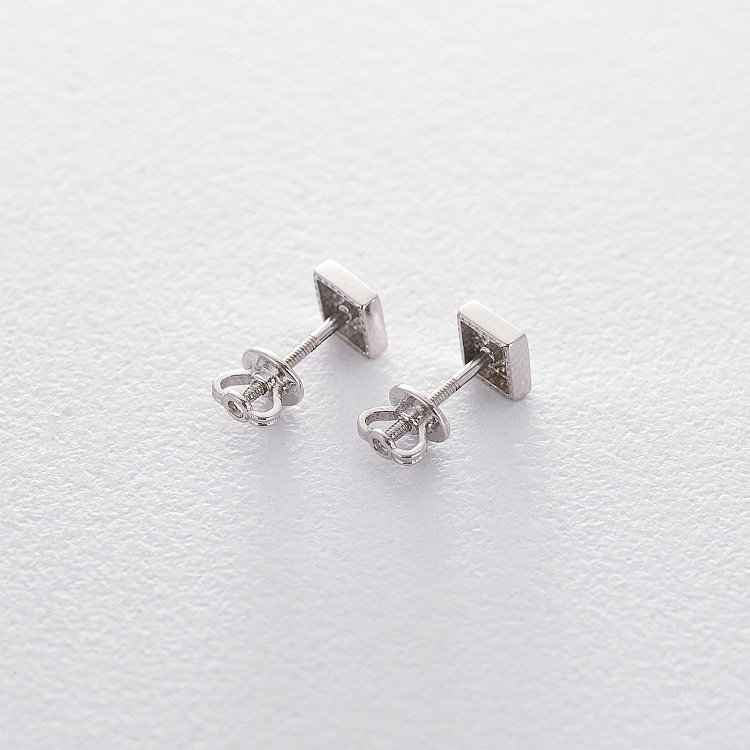 Золотые серьги-пусеты "Ромбы" с06195 от ювелирного магазина Оникс - 2