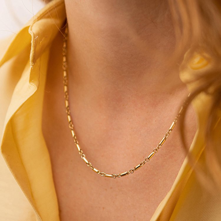 Колье - цепочка в желтом золоте ц00494 от ювелирного магазина Оникс - 3