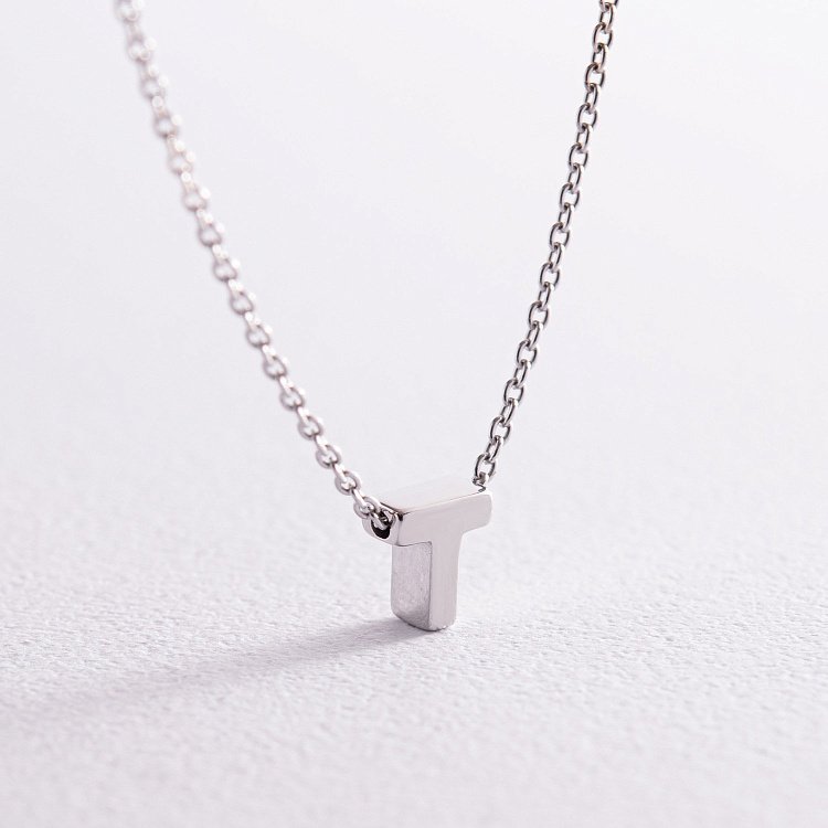 Срібне кольє з літерою "Т" 1105 Т від ювелірного магазину Онікс