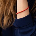 Шелковый красный браслет с серебряной застежкой 3 мм 141088 от ювелирного магазина Оникс - 1