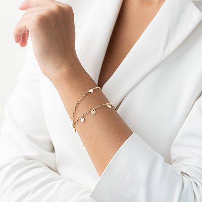 Браслет "Сердечки" в жовтому золоті б04501 №2