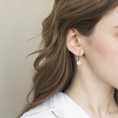 Золоті сережки з фіанітами с06189 №4