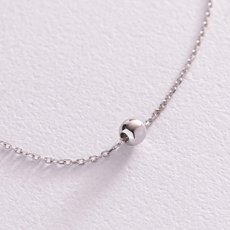 Колье "Шар" в белом золоте (0.5 см) кол02006 от ювелирного магазина Оникс - 2