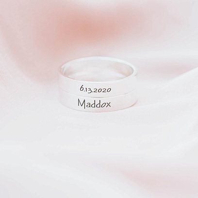 Серебряное кольцо с гравировкой 112565 №11