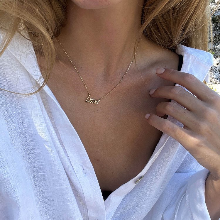 Кольє "Love" у жовтому золоті кол02267 від ювелірного магазину Онікс