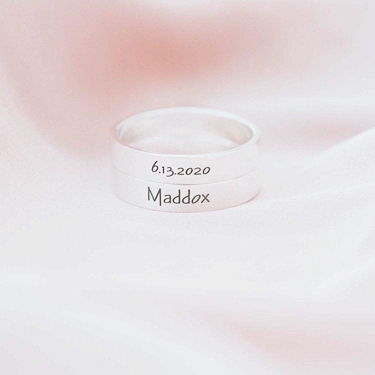 Серебряное кольцо с гравировкой 112565 от ювелирного магазина Оникс - 10