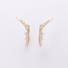 Золоті сережки "Гілочки" з фіанітами с04962 от ювелирного магазина Оникс - 1